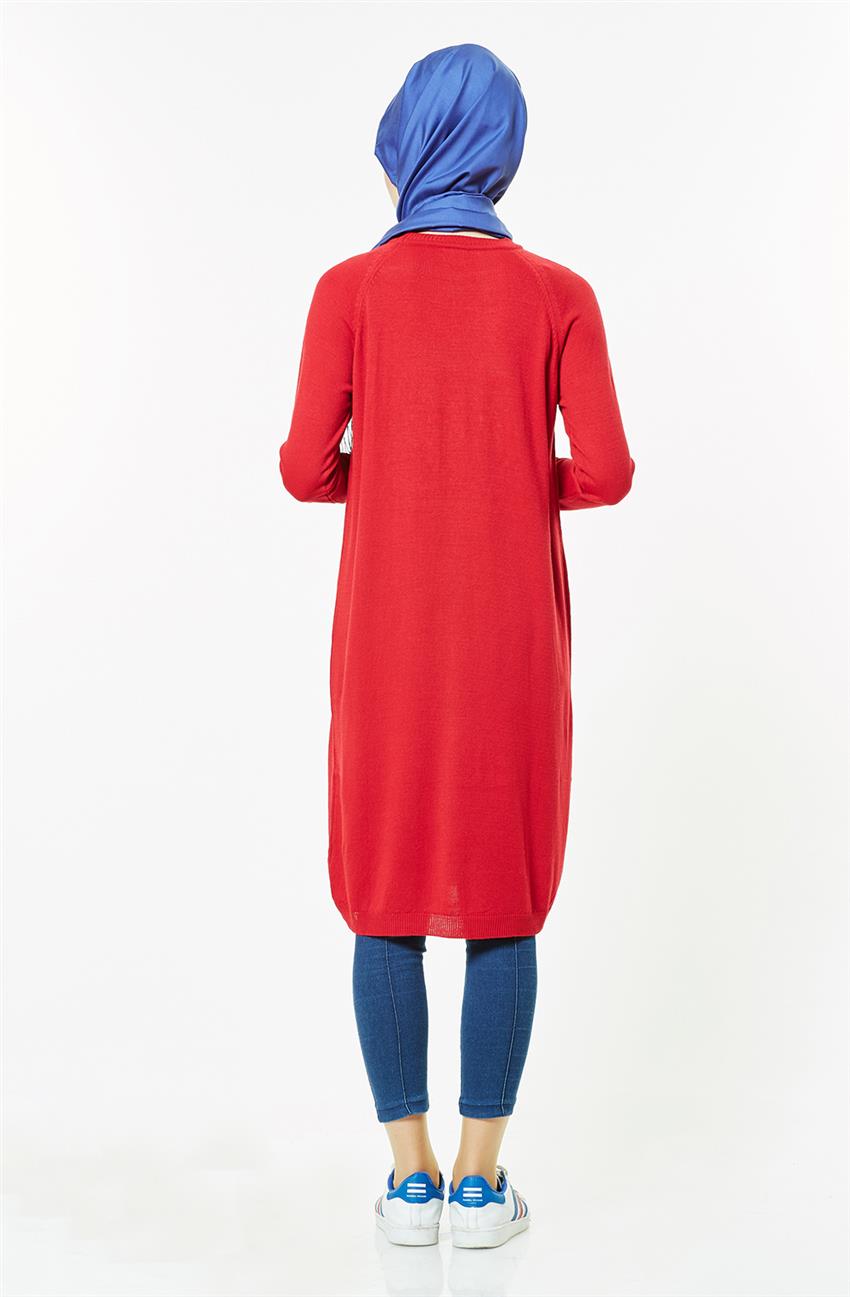 Knitwear Tunic-Red 15024-34