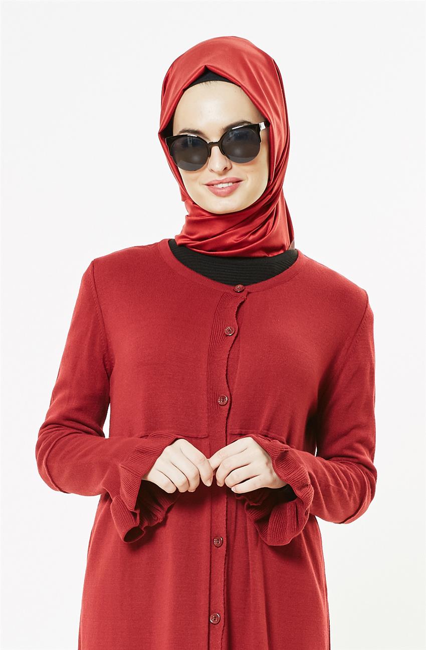Pilise Knitwear Cardigan-Red 15049-34