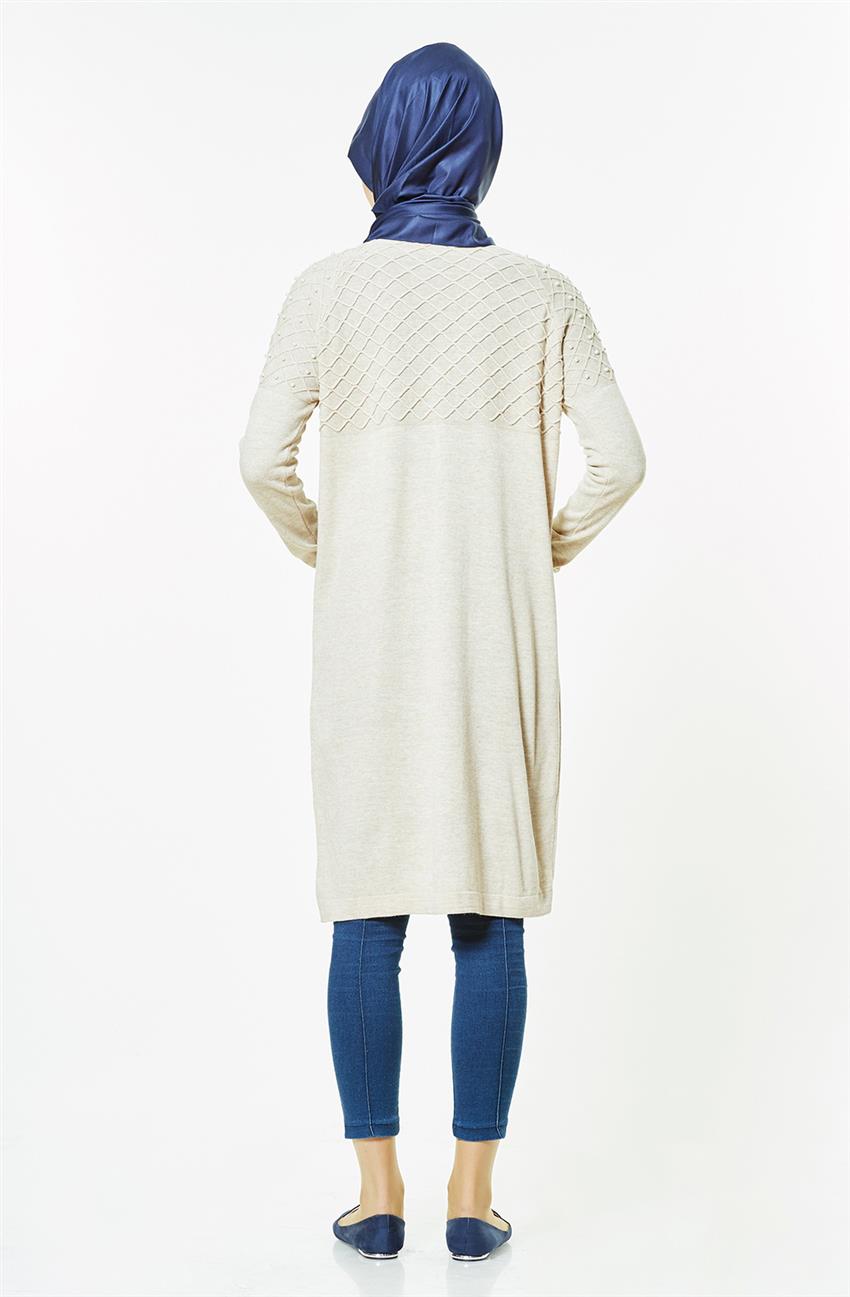 Pilise Knitwear Tunic-Beige 15010-11