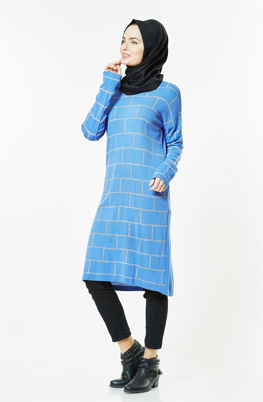Pilise Knitwear Tunic-Blue 15019-70