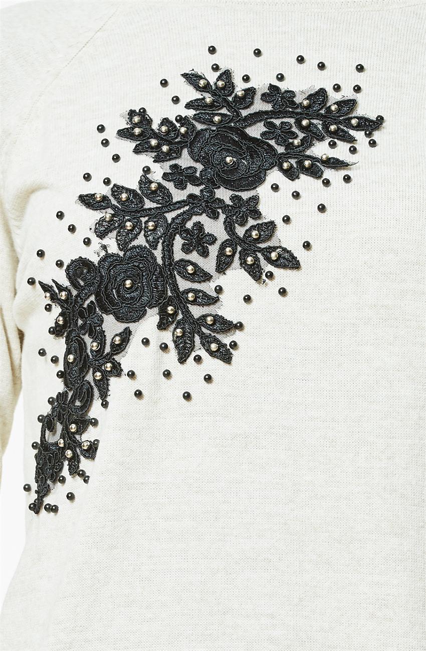 Pilise Knitwear Tunic-Beige 15021-11