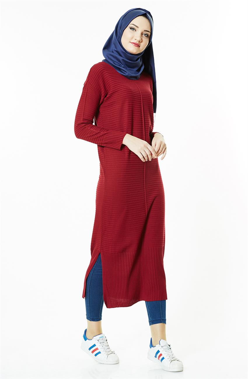 Pilise Knitwear Tunic-Red 2501-34