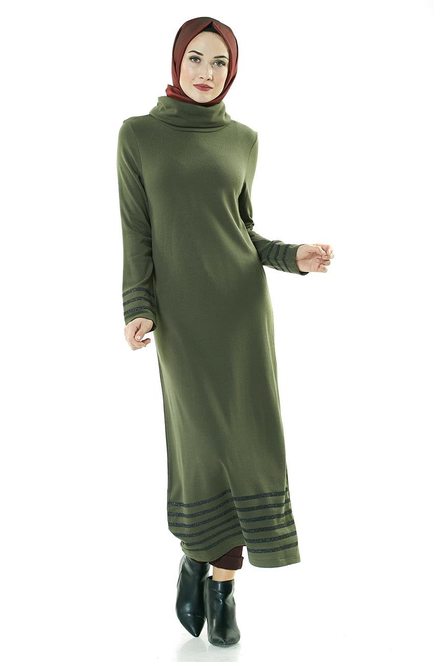 Knitwear Dress-Khaki 14598-27