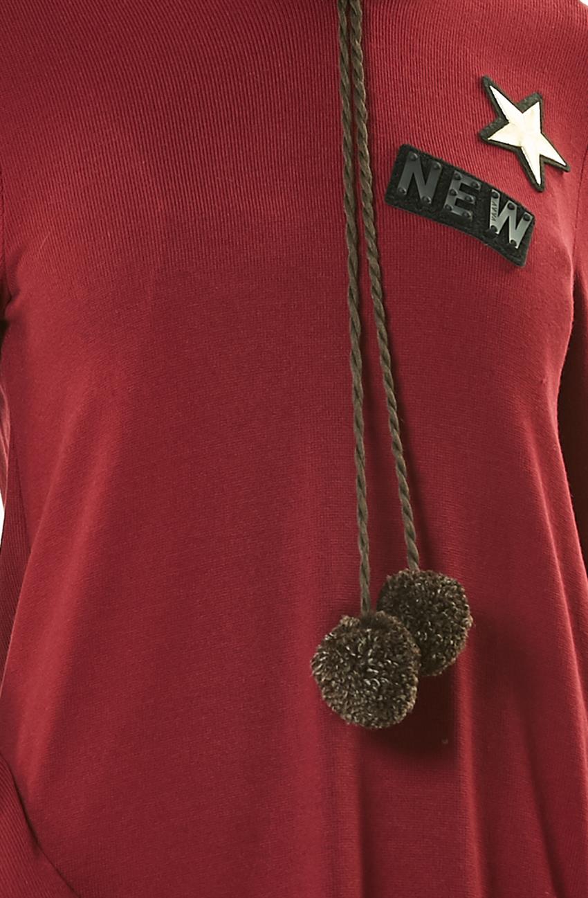 Knitwear Tunic-Claret Red 15225-67