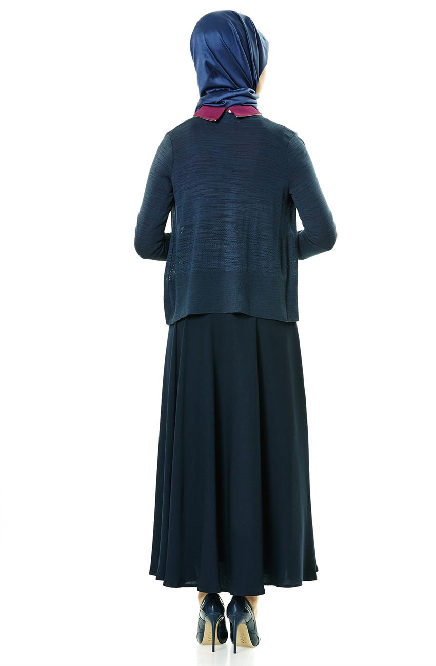 Knitwear Cardigan-Navy Blue 18188-17
