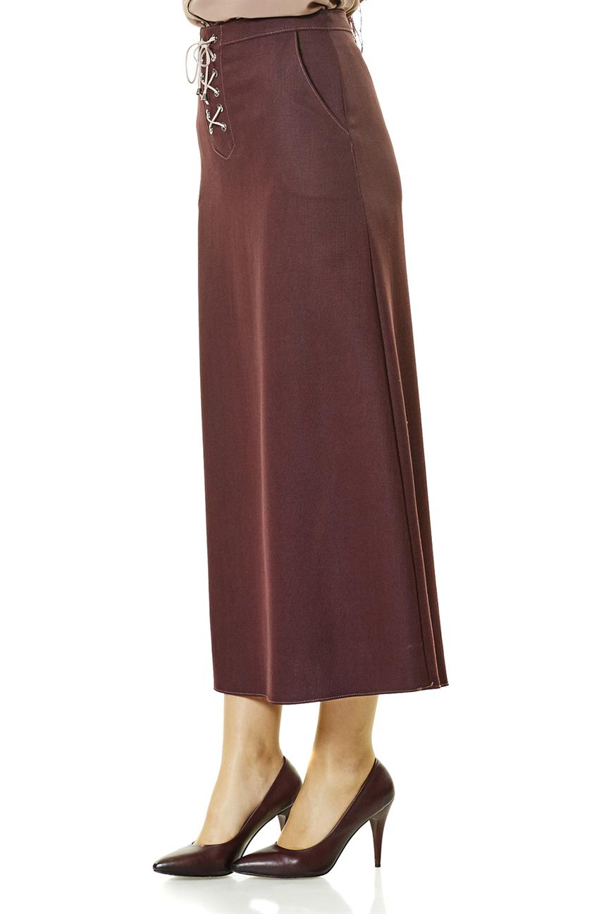 Tuğba A Skirt-Plum J5119-10