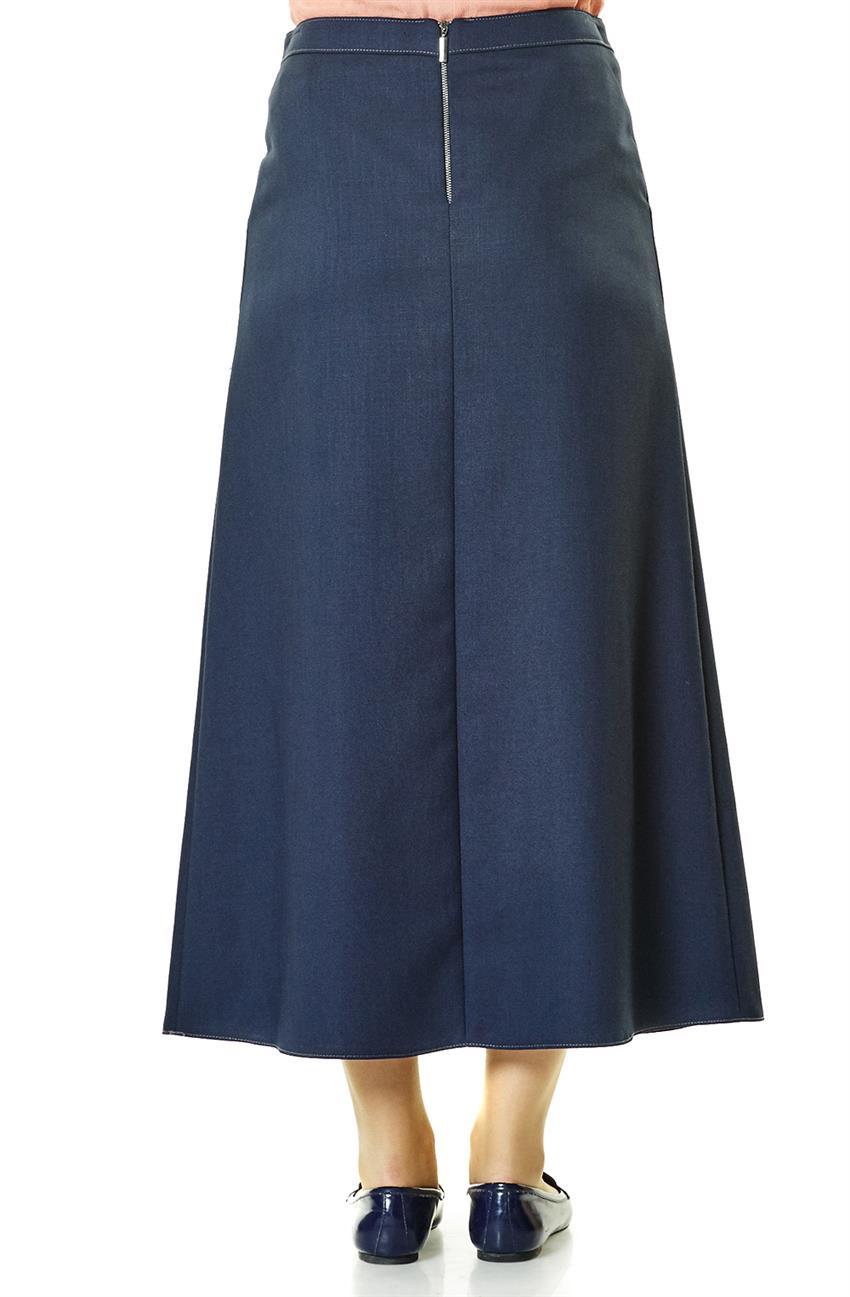 Tuğba A Skirt-Navy Blue J5119-08