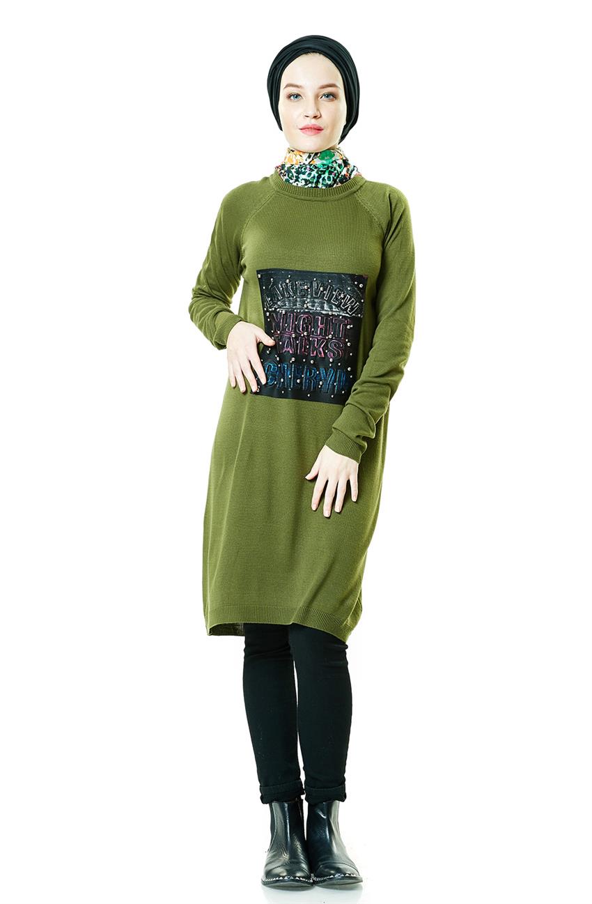 Pilise Knitwear Tunic-Khaki 15024-27