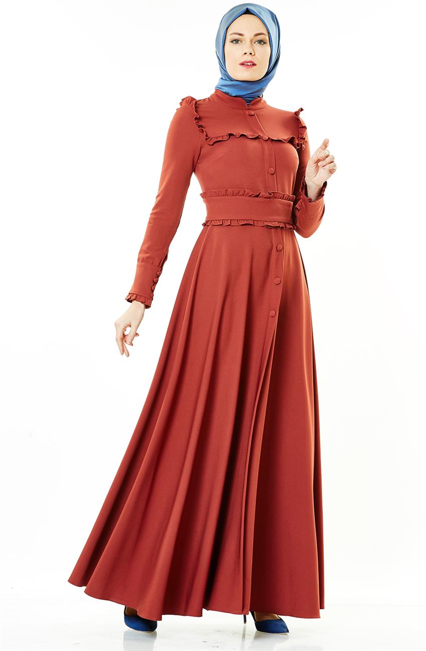 فستان-أحمر قرميدي LR8280-58