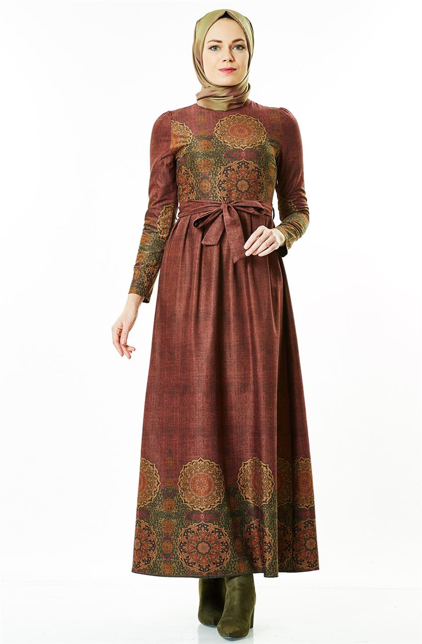 Tedaylı فستان-أحمر قرميدي ar-8418-58