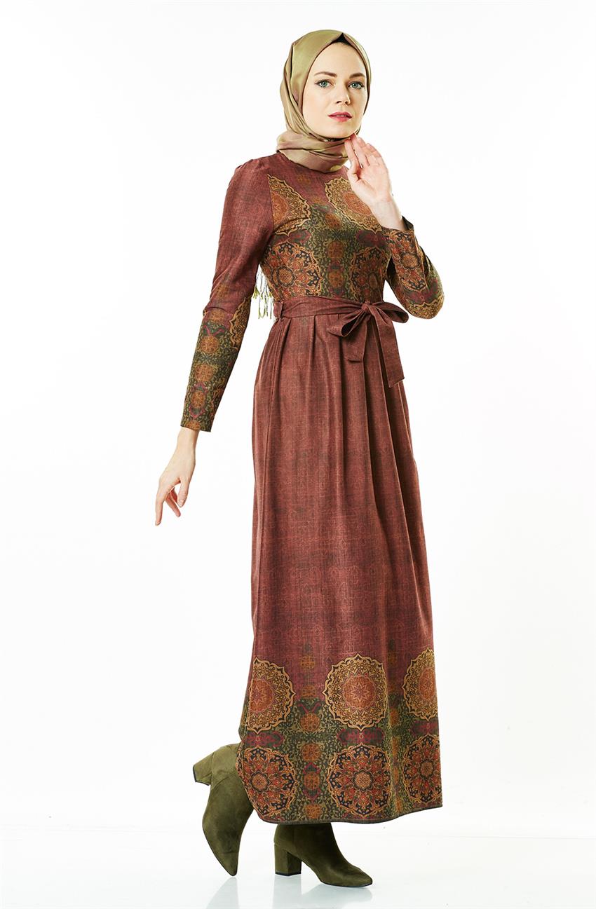 Tedaylı فستان-أحمر قرميدي ar-8418-58