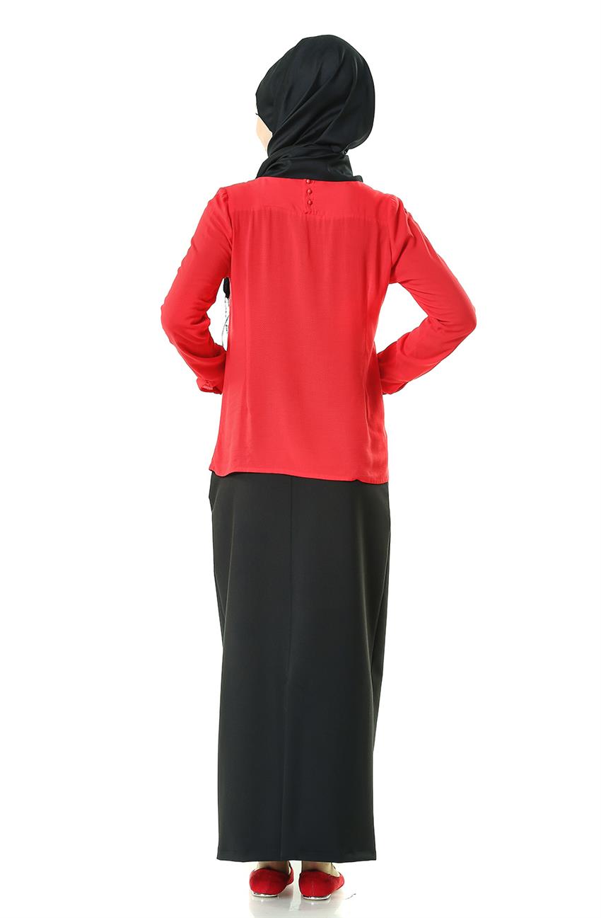 Tuğba Venn Shirt-Red F7129-11