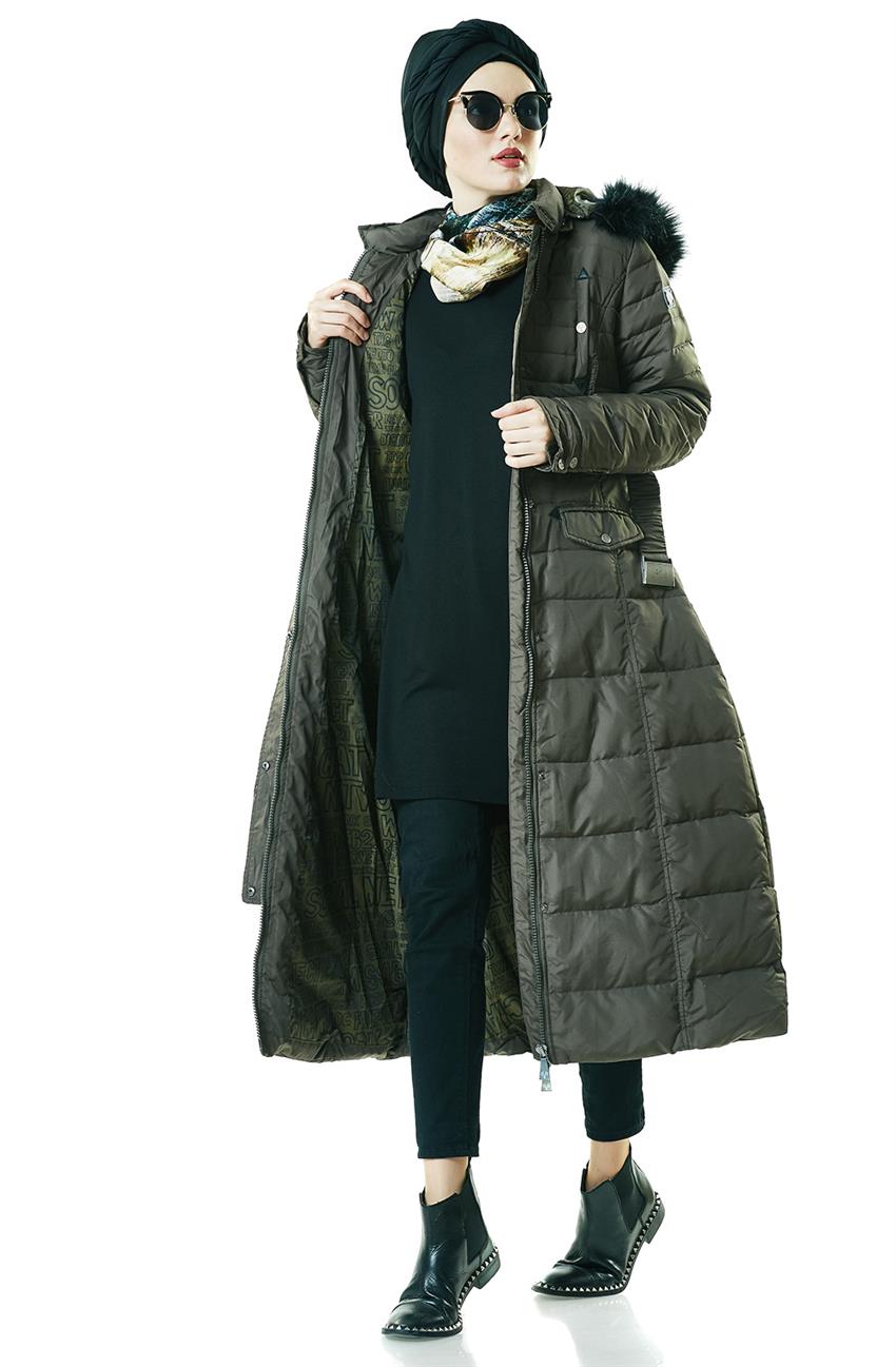 Vivencia Coat-Khaki E6553-26