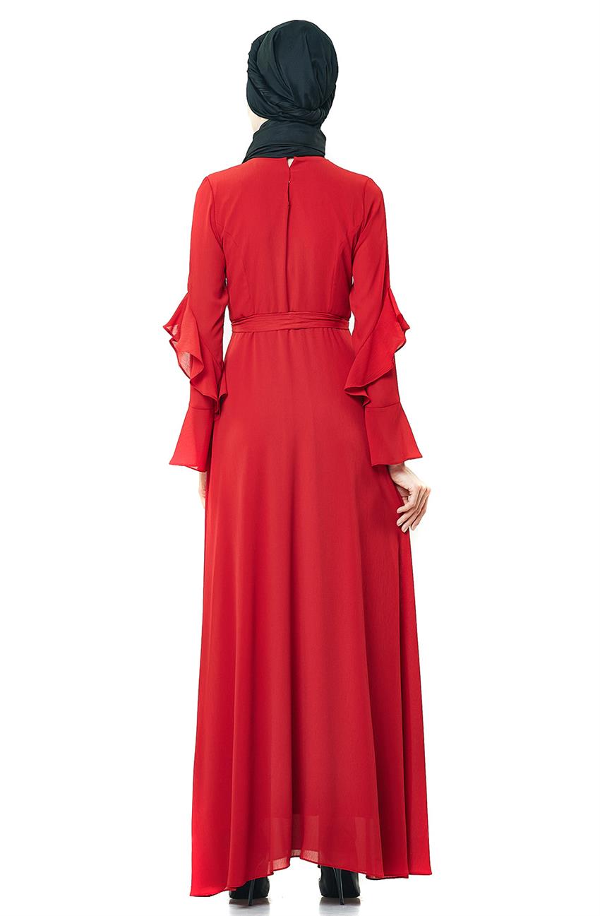 Kloş Kırmızı Elbise PN8156-34