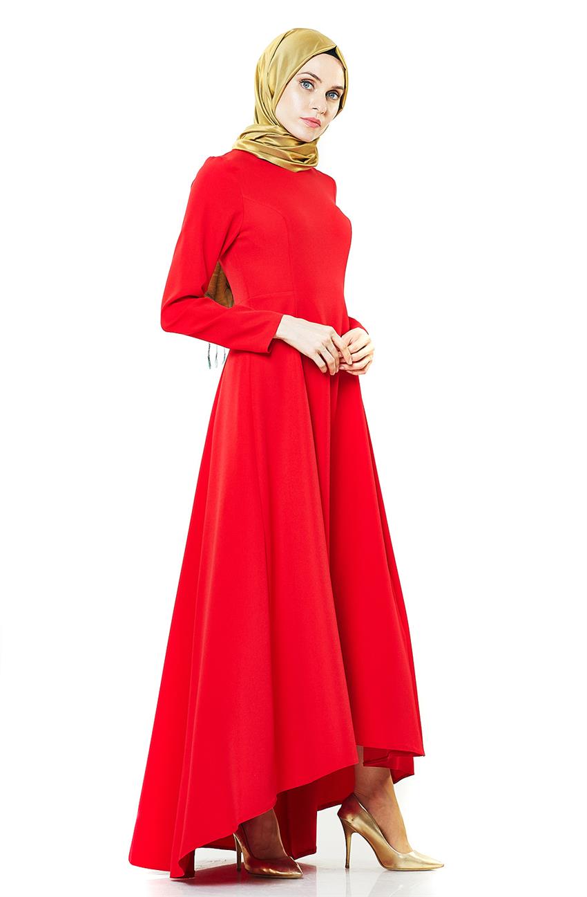 Abiye Kırmızı Elbise PN8238-34