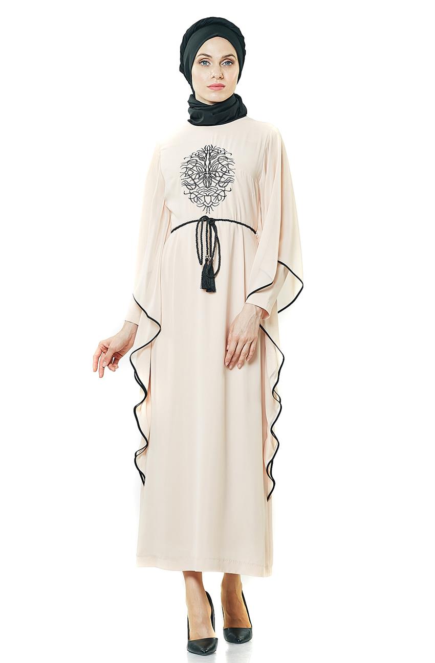 Nakış Detaylı Somon Elbise Ka-B7-23078-100