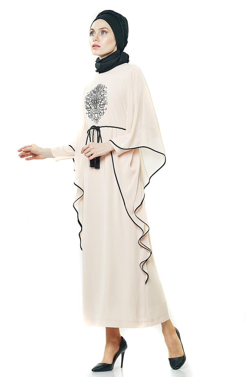 Nakış Detaylı Somon Elbise Ka-B7-23078-100