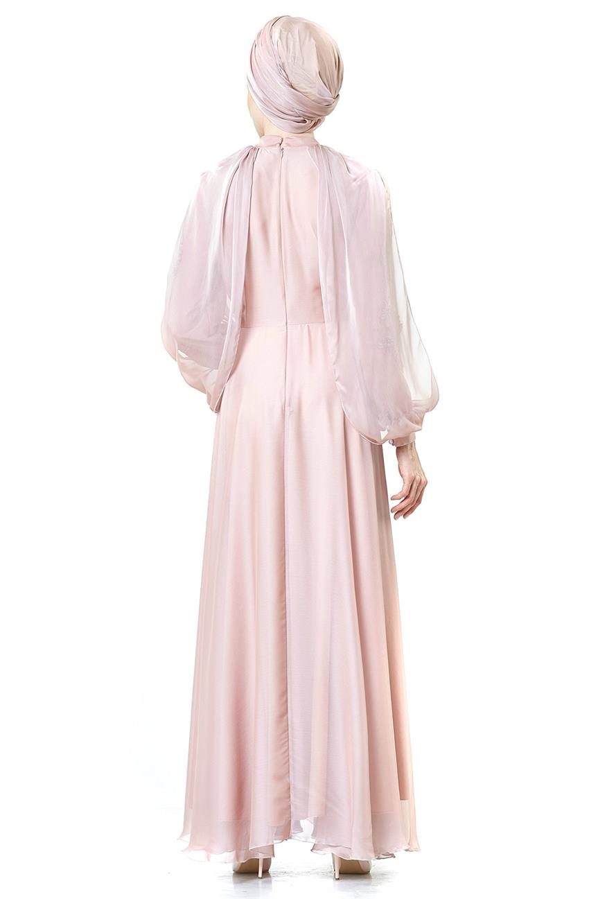 Güpür Detaylı Abiye Gül Elbise Kurusu 1906-53