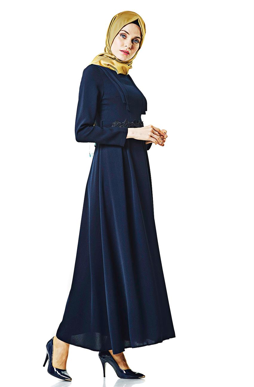 Evening Dress Dress-Navy Blue 1782-17