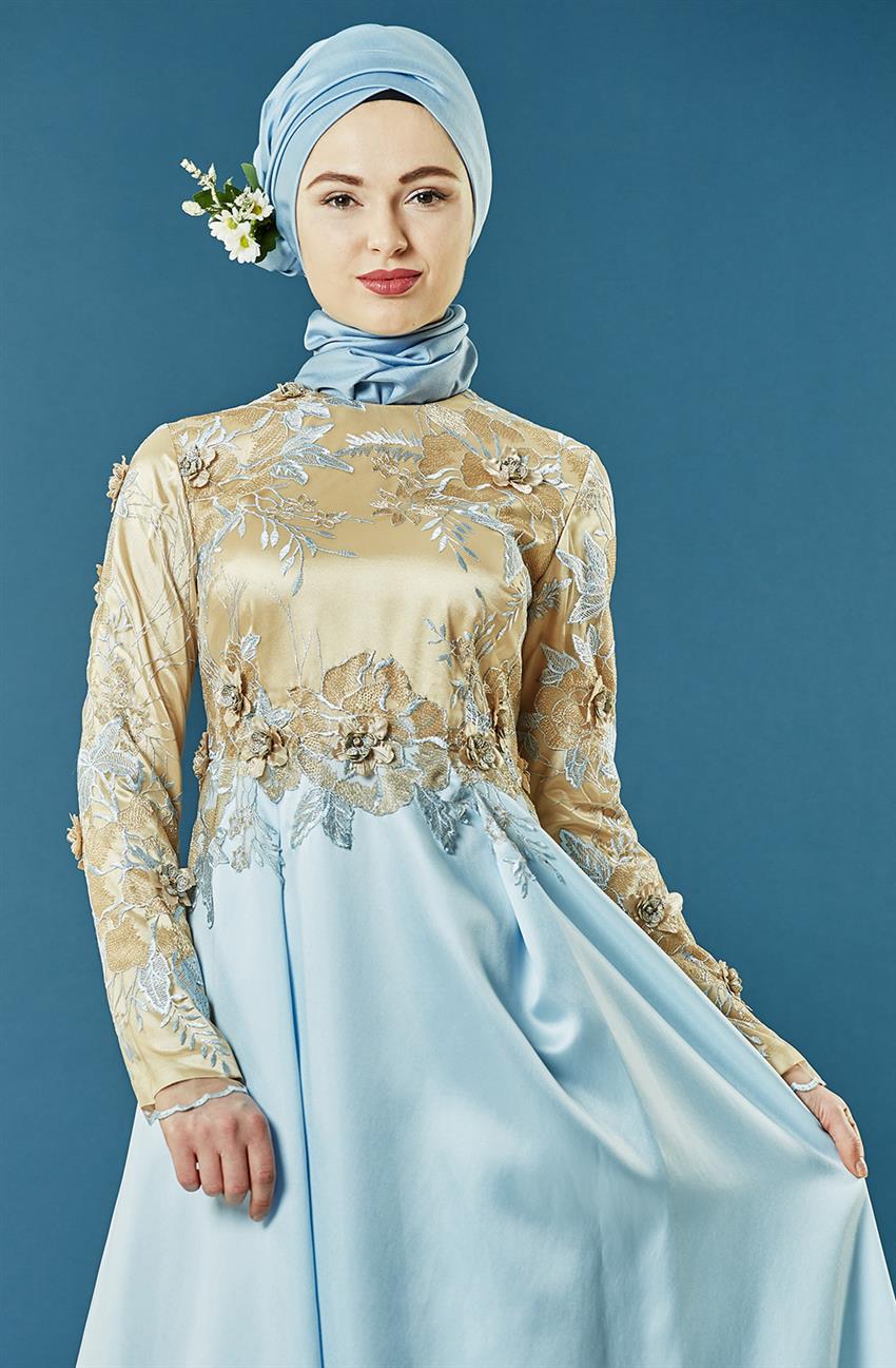 فستان سهرة فستان-أزرق ar-7YA10014-70