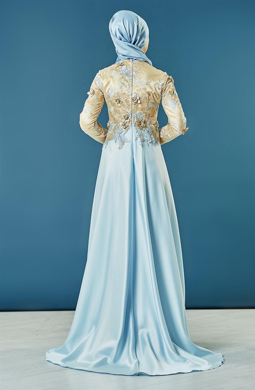 فستان سهرة فستان-أزرق ar-7YA10014-70
