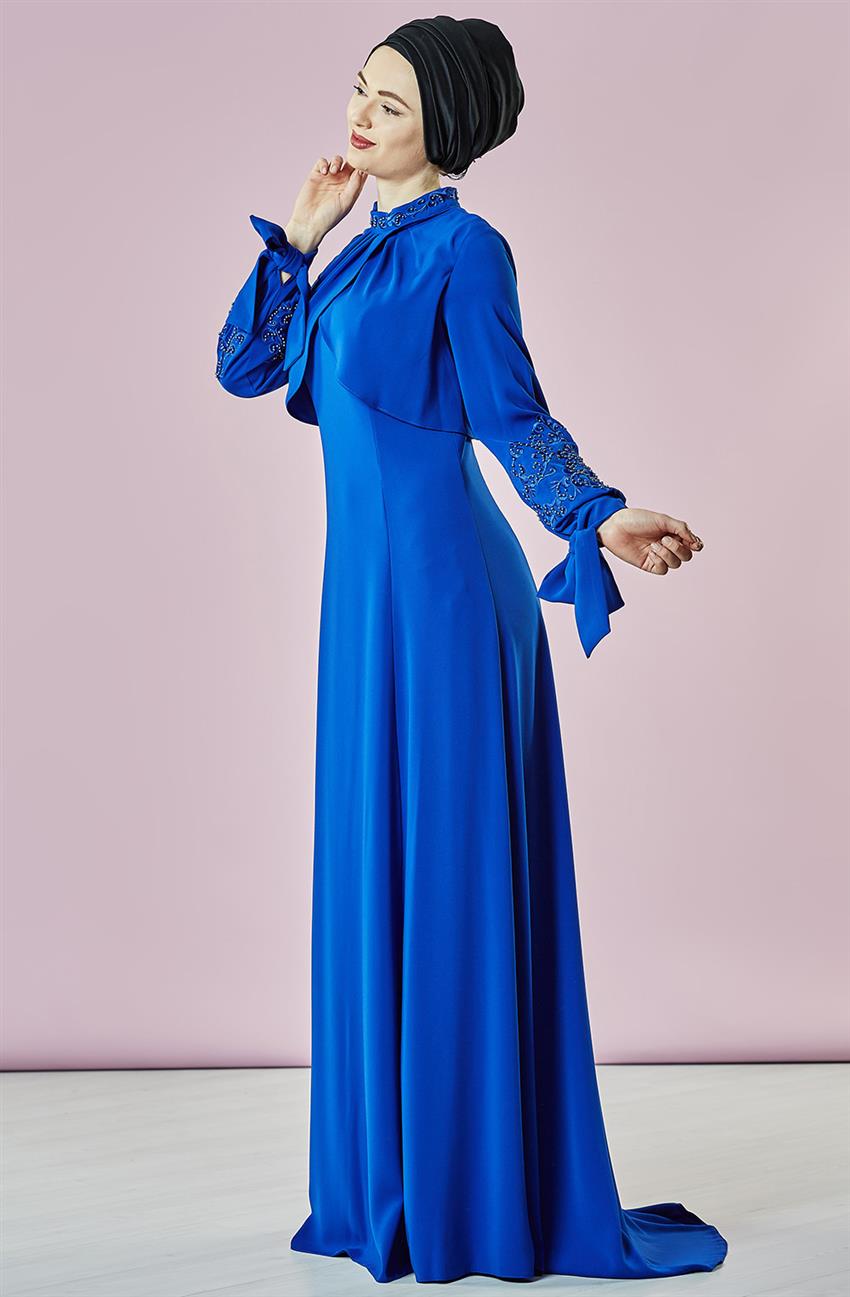 فستان سهرة فستان-أزرق غامق ar-7YA10038-47