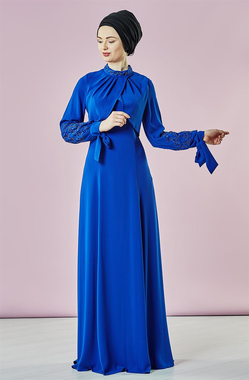 فستان سهرة فستان-أزرق غامق ar-7YA10038-47