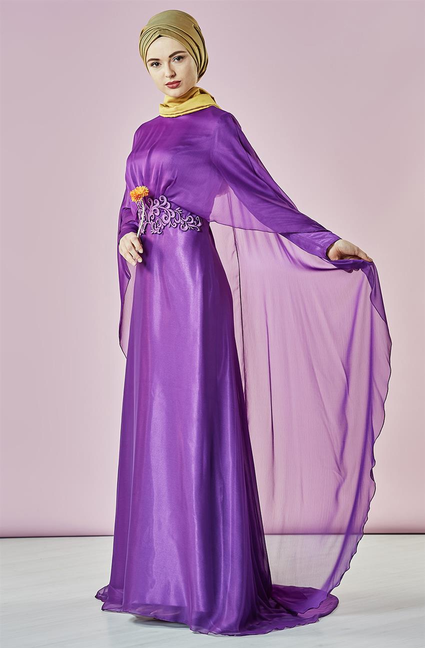 فستان سهرة فستان-أرجواني ar-7YA10044-45