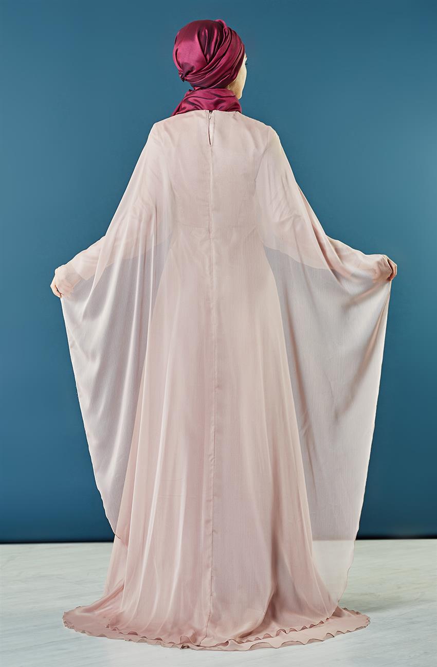 فستان سهرة فستان-لون البودرة ar-7YA10044-41