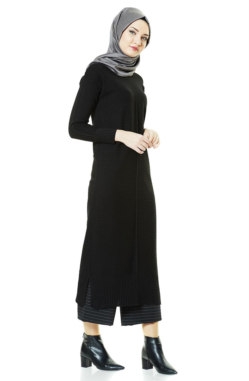 Pilise Knitwear Tunic-Black 2501-01
