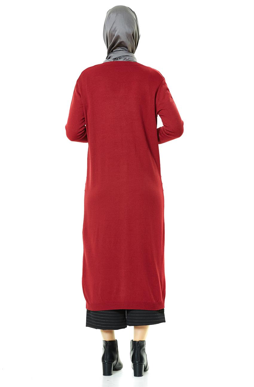 Pilise Knitwear Cardigan-Red 15047-34