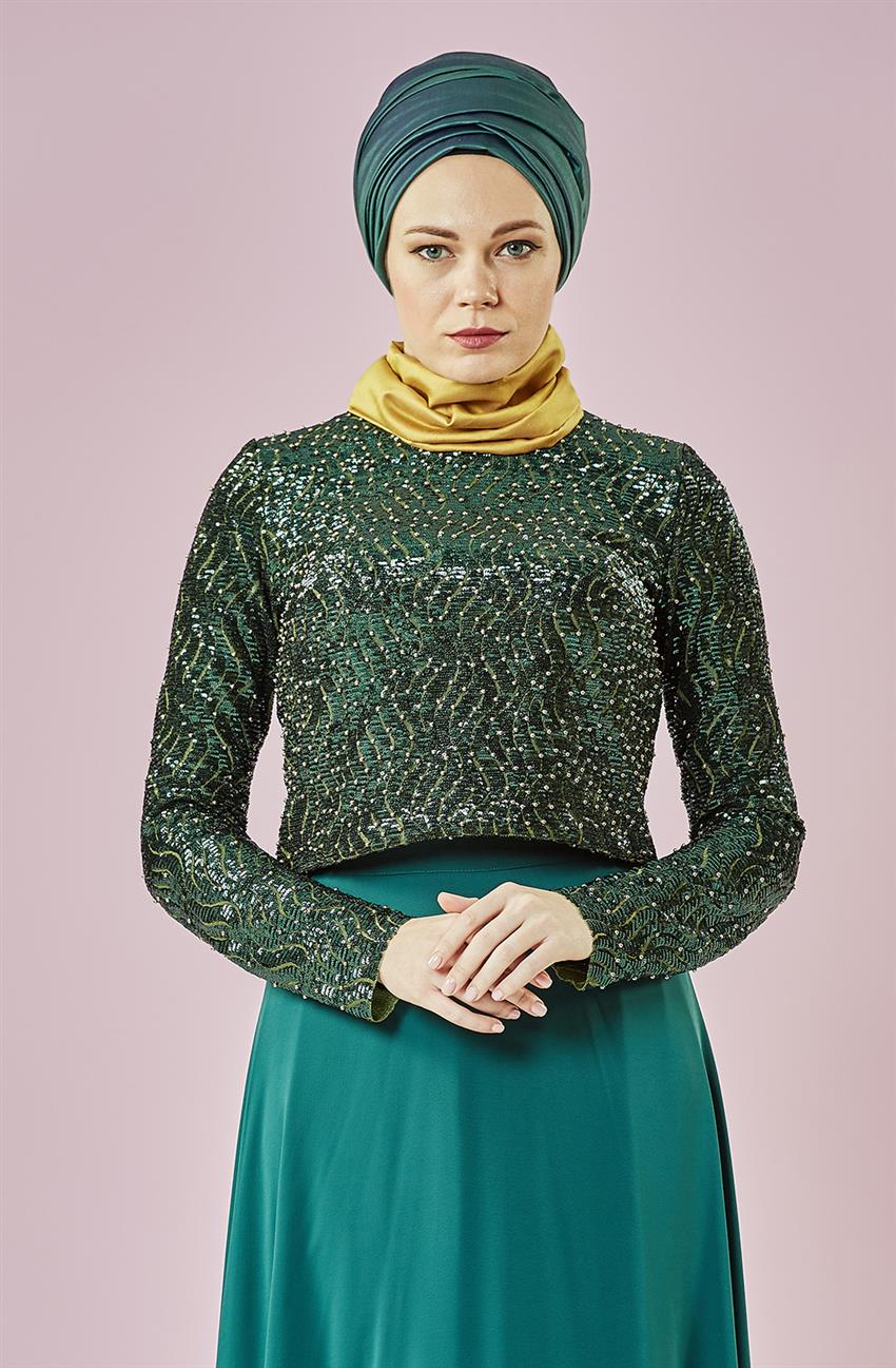 فستان سهرة طقم-أخضر ar-7YA10036-21