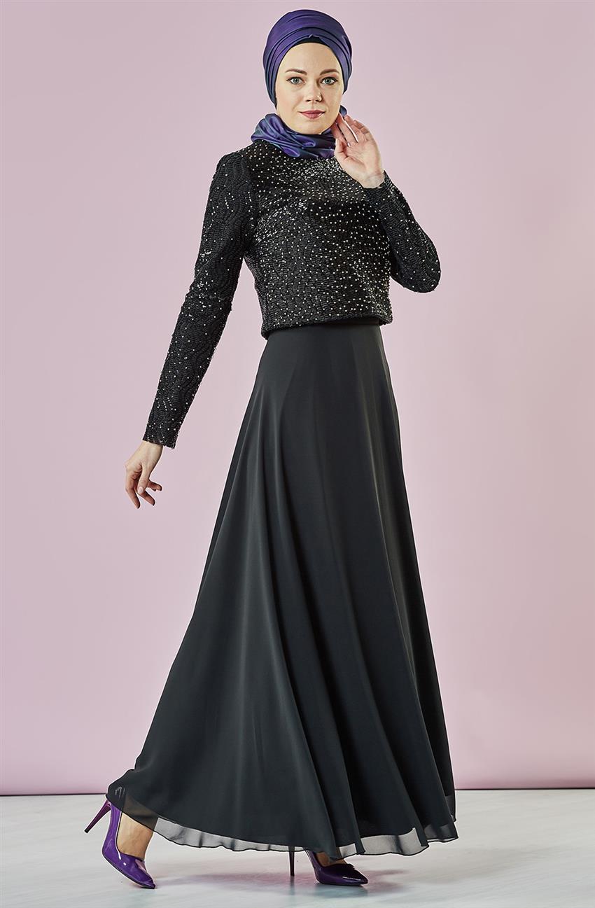 فستان سهرة طقم-أسود ar-7YA10036-01