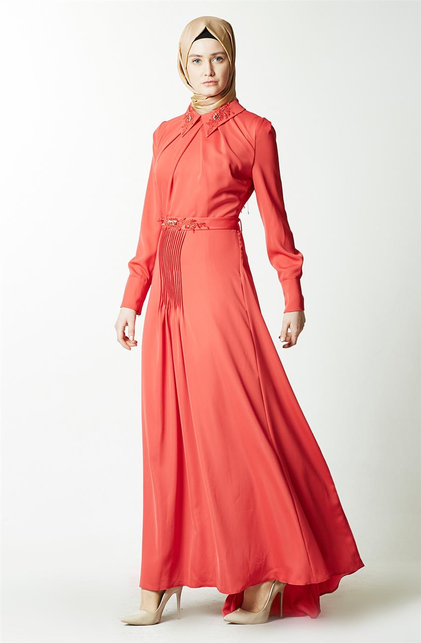 Evening Dress Dress-Coral KA-B4-23018-37