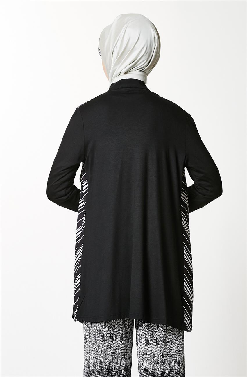 Motif Knitwear Jacket-Black 24009-01