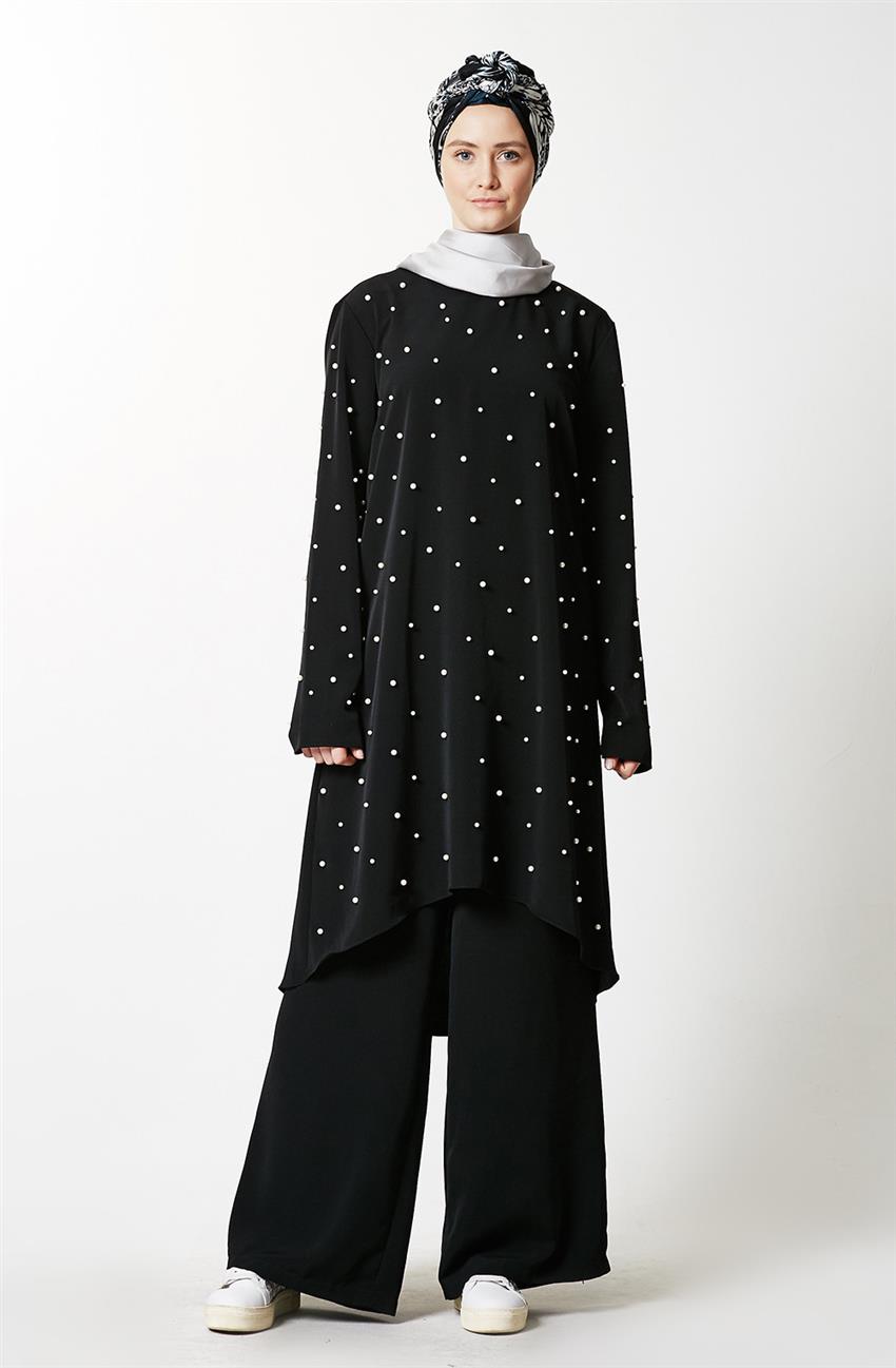 Abiye Siyah Elbise 9008-01