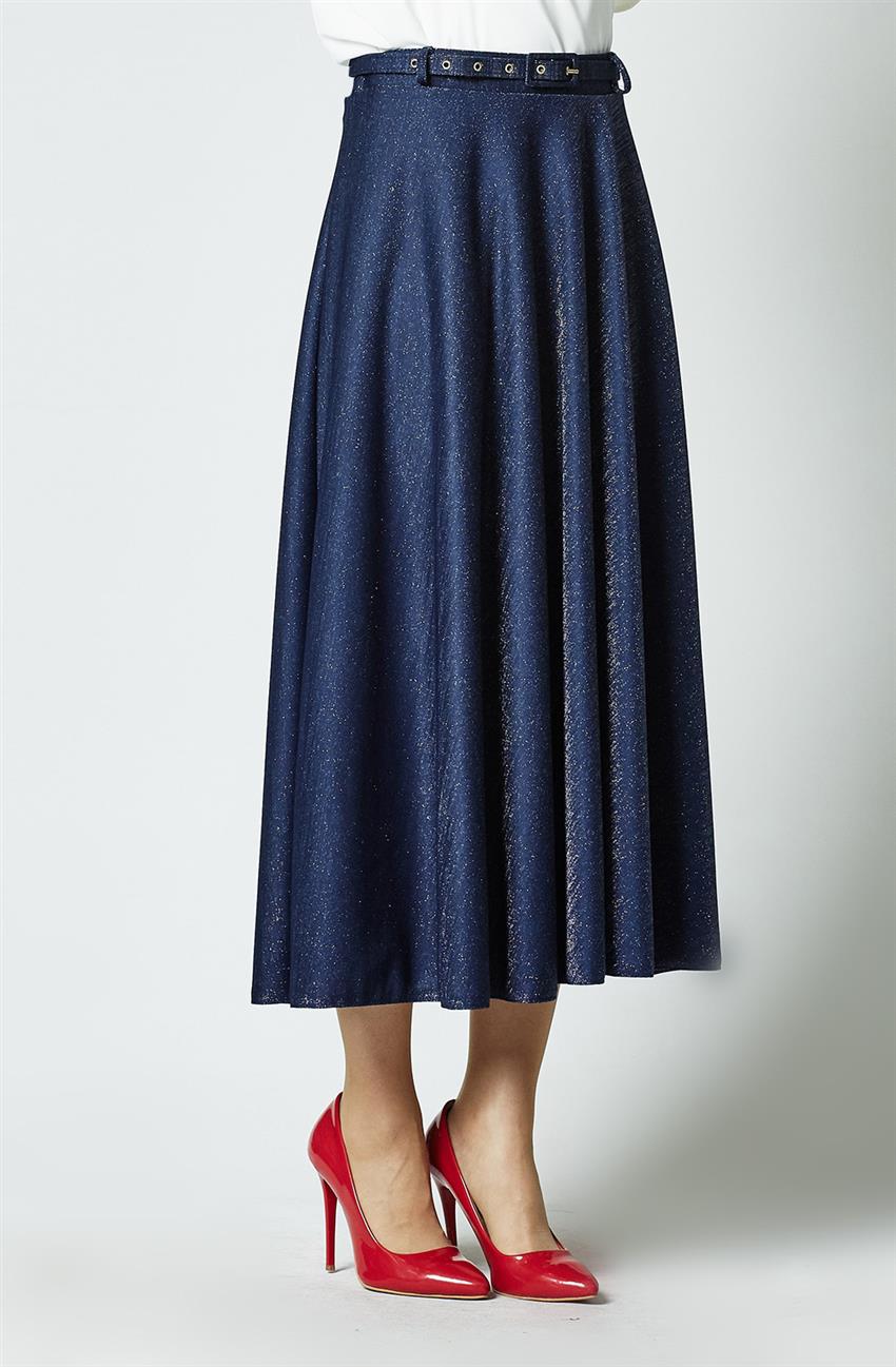 Skirt-Navy Blue MS848-17