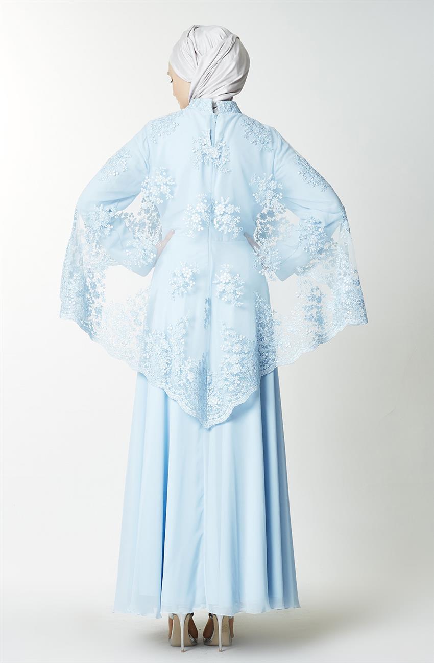 Evening Dress Dress-Açik Blue 2183-15