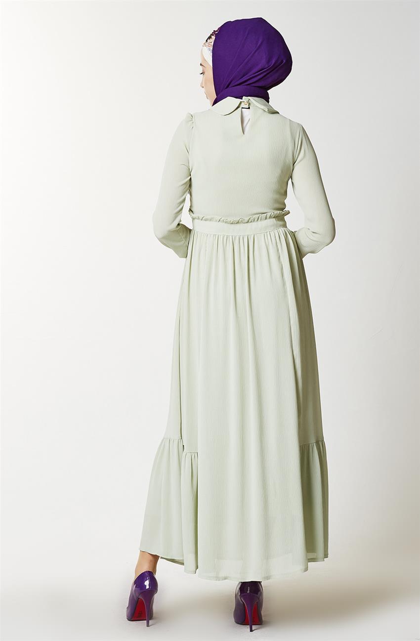 Büzgü Detaylı Mint Elbise BL7309-24