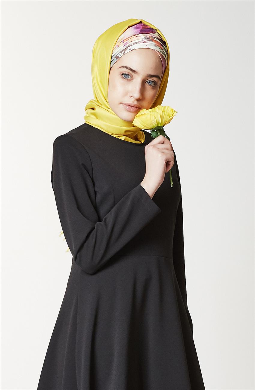 فستان-Siyah Sarı 2351-0129