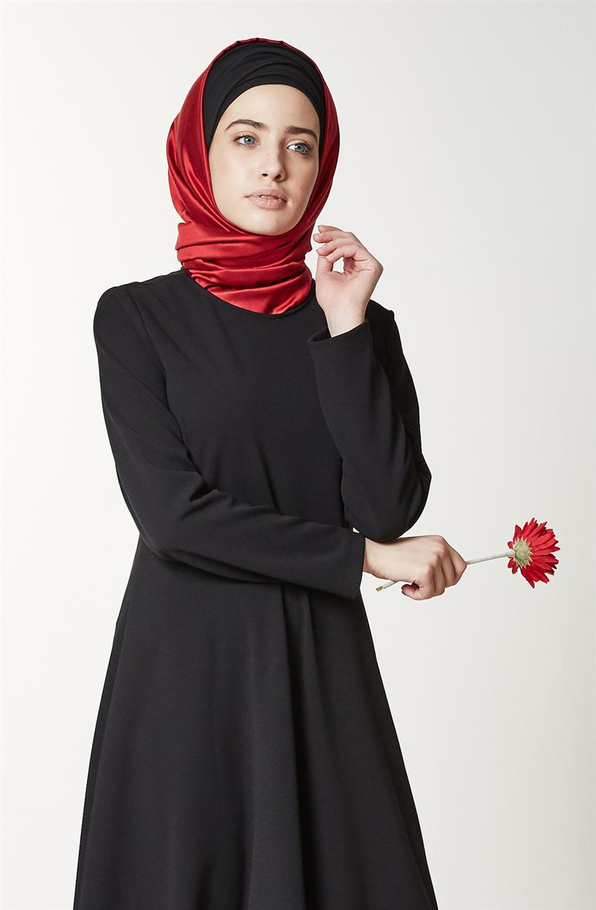 فستان-Kırmızı Siyah 2351-3401