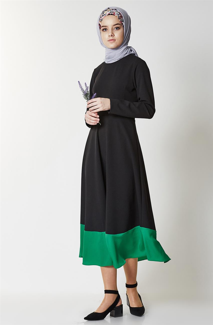 فستان-Siyah Yeşil 2351-0121