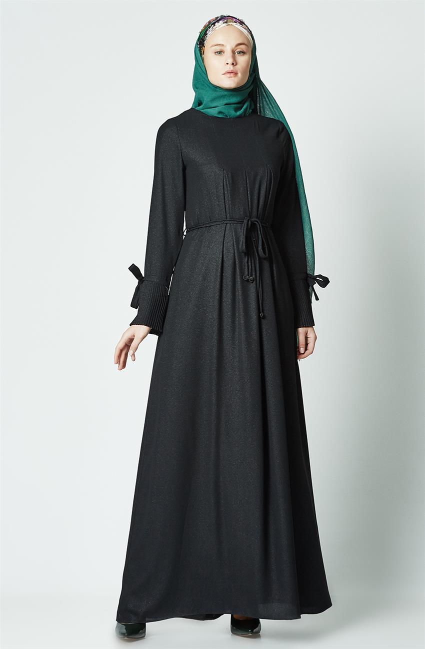 Tuğba فستان-أسود K6751-09