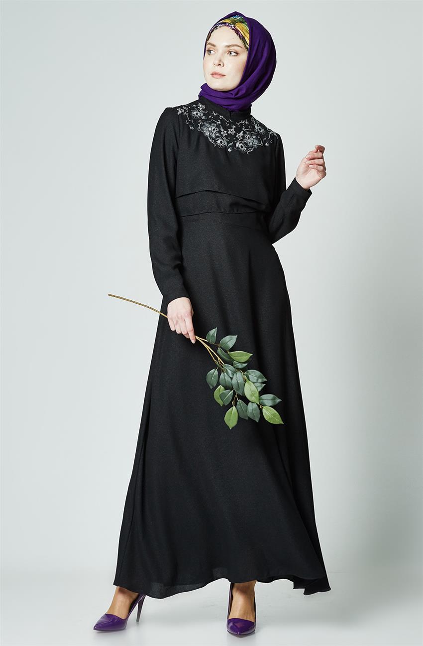 Tuğba فستان-أسود K5201-09