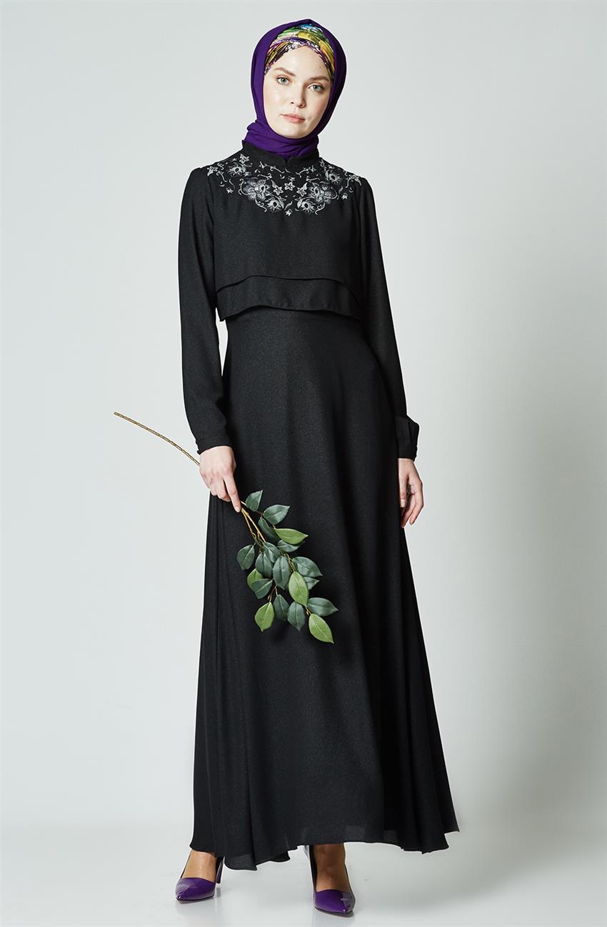 Tuğba فستان-أسود K5201-09
