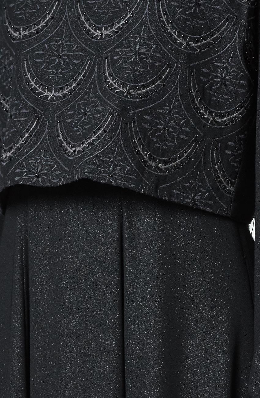 Tuğba فستان-أسود K6704-09