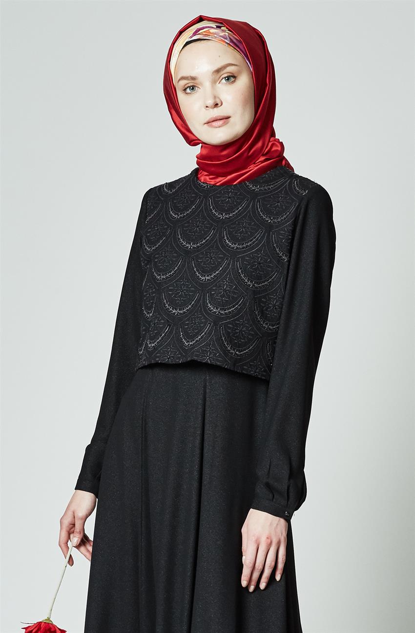 Tuğba Dress-Black K6704-09