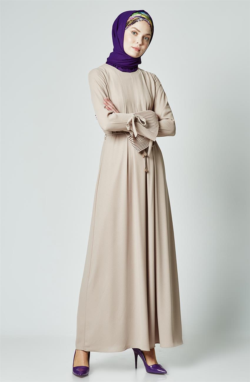 Tuğba فستان-بني مينك K6751-31
