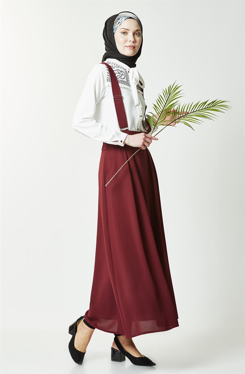 Tuğba Skirt-Claret Red K7104-30