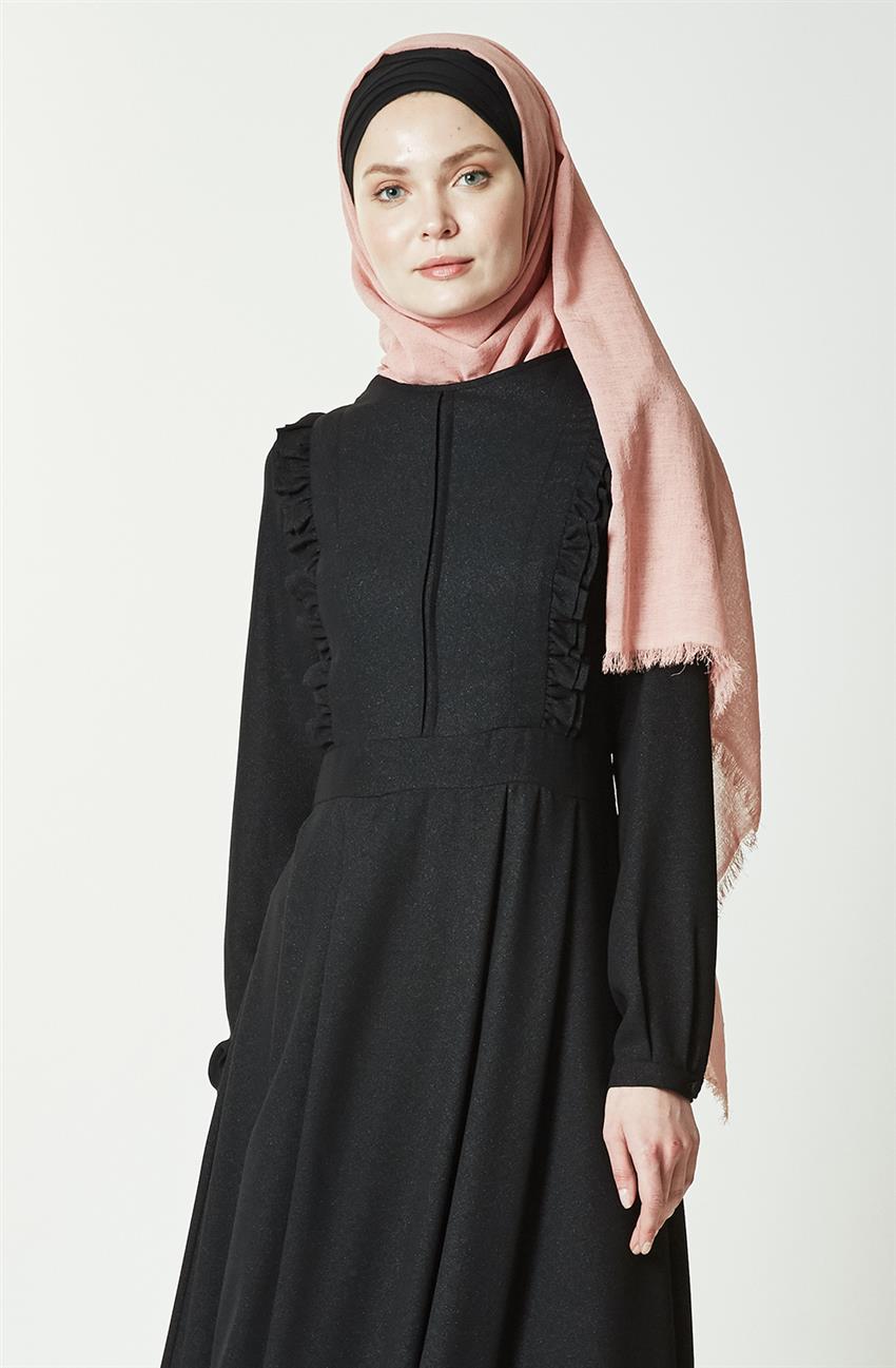 Tuğba فستان-أسود K7325-09